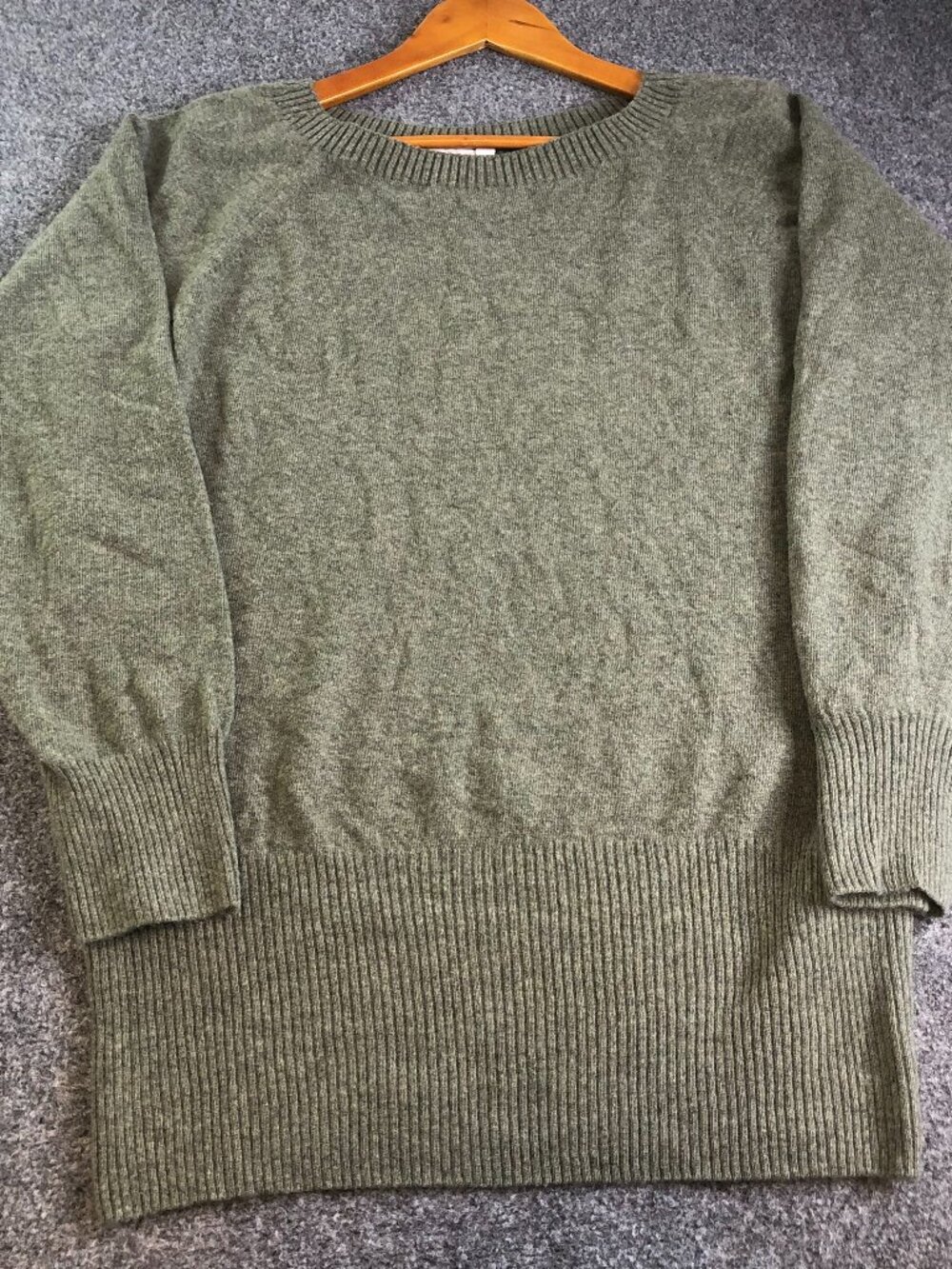 Celtic & Co Jumper Womens Size Large Sage Green 100% Wool Longline Slouchy